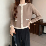 Women Knitted Cardigan Autumn and Winter Long Sleeve Knitted Cardigan Top