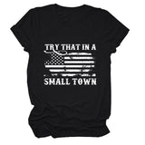 Casual crew neck women's T-shirt personalized printing fashion short sleeves