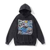 Men Hoodie Retro Hooded Sweater Men's Washed Distressed Hip Hop Oversize Couple Hoodies