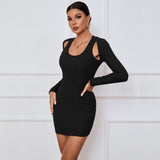 Women Dress Sexy off-the-Shoulder Bag Hip Dress
