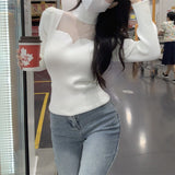 Women Knitwear Autumn and Winter Mesh Hollow Sweater