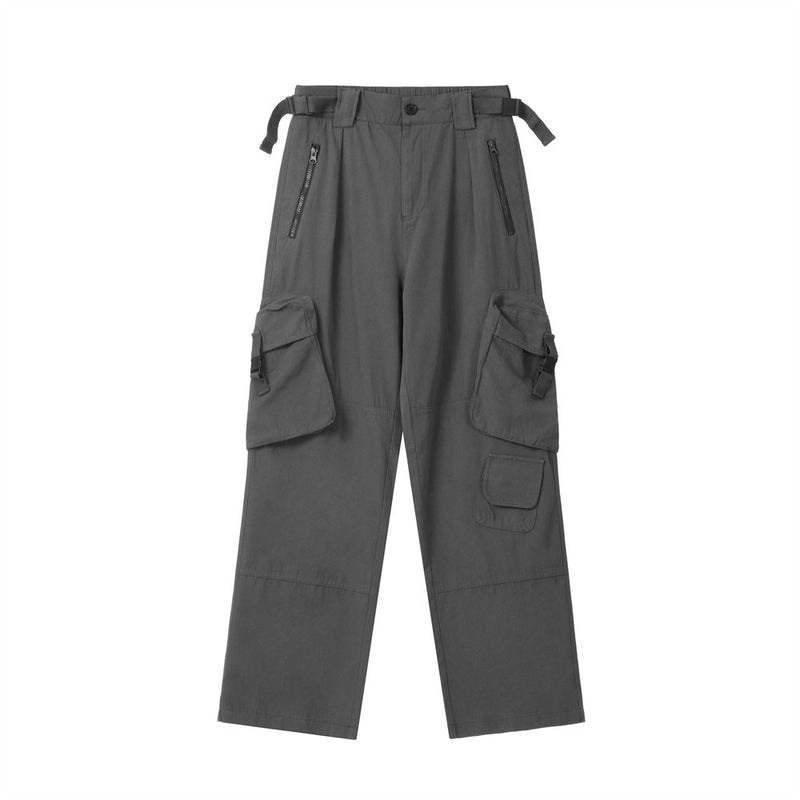Men Sweatpants Zipper Workwear with Pocket Casual Pants