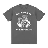 Day Drinking Pain Shrinking Vintage Rat Drawing T Shirt