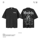 American vintage street T-shirt pure cotton retro men's and women's summer loose