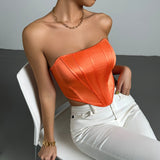 Women Party Tops Navel-Exposed Backless Underwaist