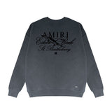 Amiri Long Sleeved Shirt Fashion Brand Crew Sweatshirts round Neck Sweater