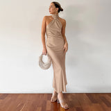 Women Dress Evening Dress Sexy Backless Slim Fit Fishtail Dress