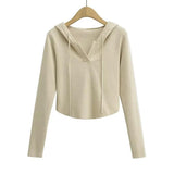 Women Sweater Knit Wear Hooded Sweater Women's Spring and Autumn Bottoming Shirt Sweater
