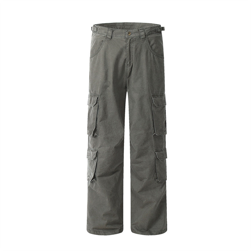 Men Sweatpants Straight Wide-Leg Pants Loose Casual Pants Feet Drawstring Ankle-Tied Trousers