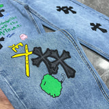 CHH Chrome Hearts Jeans Unisex Casual Loose Jeans