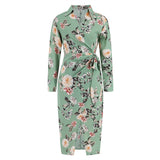 Women Date Dress Autumn and Winter Leisure Blouse Collar Dress Long Dress