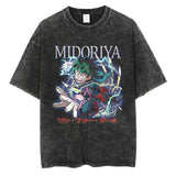 20242024 Fashion Streetwear Men Washed T Shirt Anime