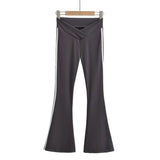 Women Sweatpants Striped Pants Trousers Loose Spring and Autumn Bell-Bottom Pants