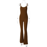 Women Jumpsuit Spring Sexy U Collar Backless Suspender Jumpsuit (Hawthaw0412)