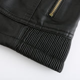 Red Leather Jacket Fall Winter Hooded Leather Women's Detachable Hat Long-Sleeve Zipper Fleece-Lined Wallet