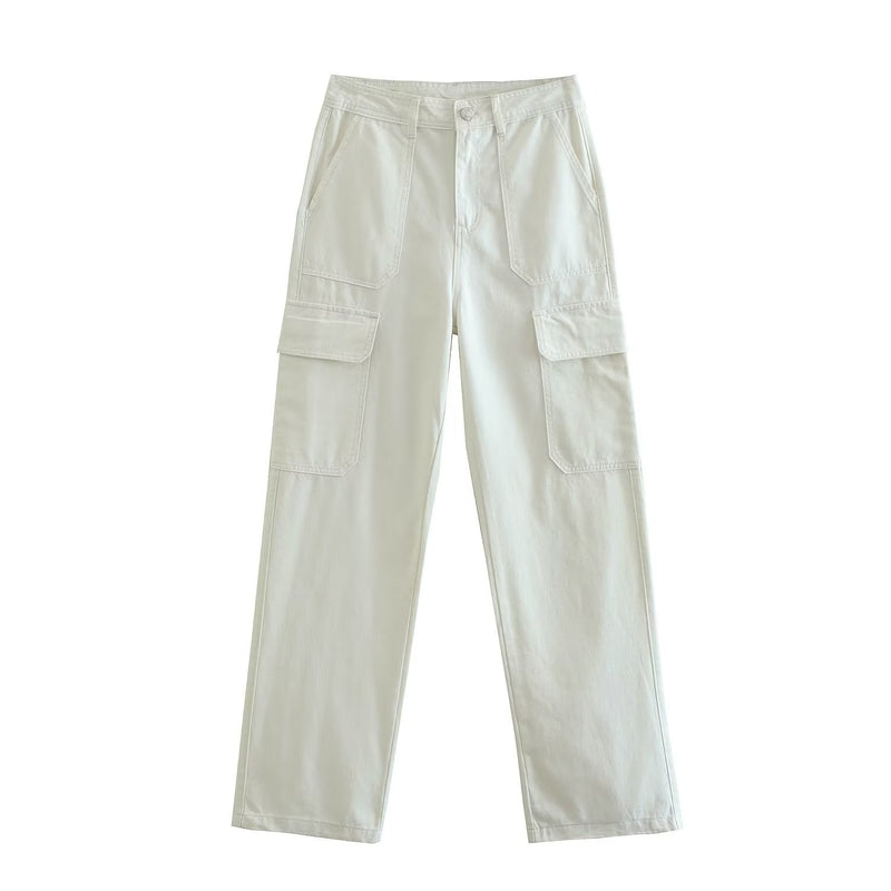 Women Sweatpants Retro Overalls Fall Wide-Leg Straight Pants