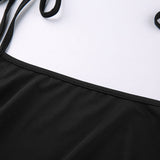 Women Dresses Black Slip Dress Long Dress (Bla0420)