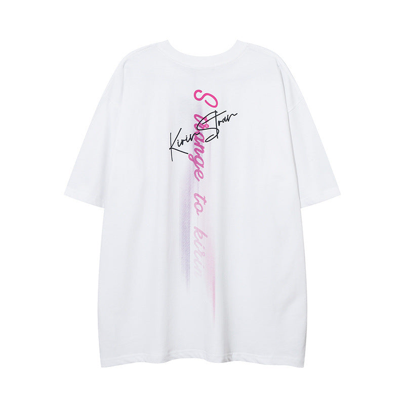 Men T Shirt Cartoon Printed Couple Short Sleeve T-shirt