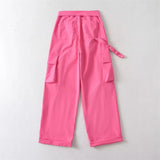Women Sweatpants Multi-Pocket Cargo Pants Loose Casual Trousers