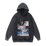 Men Hoodie Cartoon Printed Hoodie Casual Couple Terry Hoodie