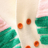Women Knitted Cardigan Colorful Towel Embroidery Sweater Cardigan Autumn Loose Knitted Coat