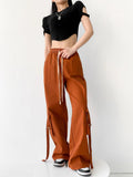 Women Sweatpants Overalls Retro Loose Wide-Leg Pants Sweatpants
