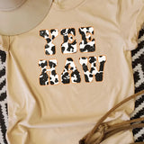 Cowgirl Vintage Boho Cute Funny T-shirt Yee Haw Cow Print