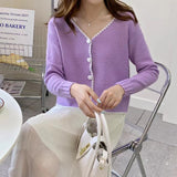 Women Knitwear Autumn V-neck Sweater Loose Knitted Cardigan