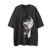 Men T Shirt Portrait Printing Half-Sleeve Base T-shirt Hip Hop