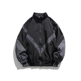 Unisex Jacket Retro Patchwork Contrast Color Loose Lapel Jacket