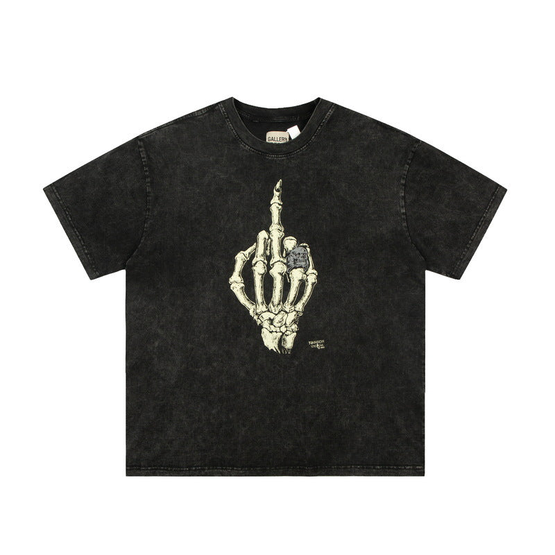 Gallery Dept T Shitrs Washing Black Short Sleeve Los Angeles Male and Female Large Size