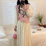 Women Knitted Pullover Autumn Loose Chiffon Blouse Top