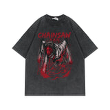 Washed old T-shirt anime chainsaw man