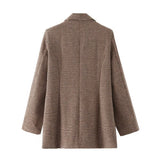 Women Suits Retro Houndstooth Blazer Autumn and Winter Suit