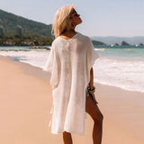 Women Knit Beach Cover Summer Beach Dress Female Sexy Knitted Hollow Beach Bikini Swimsuit Blouse