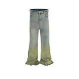 MIJKO Men's Vintage Pants MIJKO Men's Women's Cat Whiskers Washed Trousers Wide-Foot Jeans