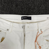 Purple Brand Jeans Slim-Fit Stretch Ripped Vintage White Jeans