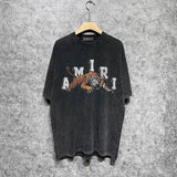 Amiri T Shirts Washed and Worn Retro Short Sleeve T-shirt