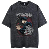 2024Japan Anime Print Oversize Cotton Mens Vintage TShirt