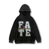 Men Hoodie Retro Alphabet Printed Hoodie Loose Oversize