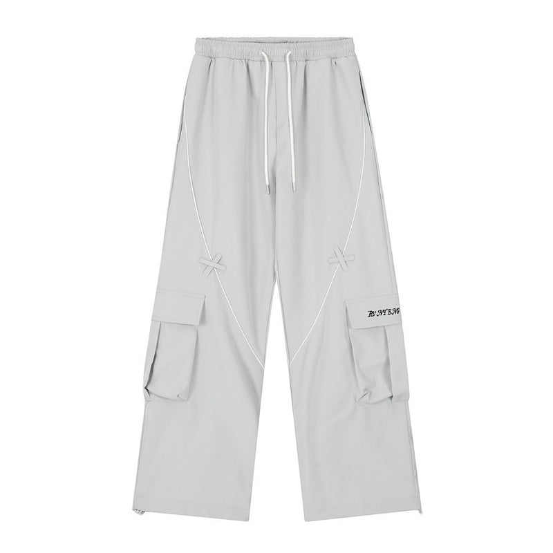 Men Sweatpants Overalls Men's Loose Casual Drawstring Ankle-Tied Sports Pants