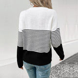 Women Knitted Sweater Autumn and Winter Striped Sweater