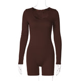 Women Jumpsuit Winter Slim Fit Sports Long Sleeve Jumpsuit