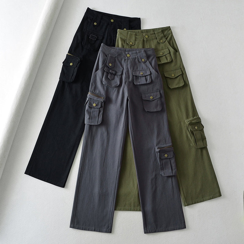 Women Sweatpants Workwear Denim Trousers Casual Pants Straight