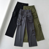 Women Sweatpants Workwear Denim Trousers Casual Pants Straight