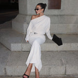 Women Dresses Spring Sexy Loose Long off-the-Shoulder Dress
