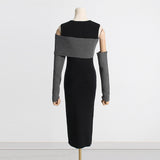 Women Dresses Spring Slim-Fitting Dress Knitted Dress (Qymy0409)