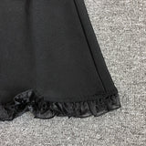 Women Evening Dress V Lace Bow Bandage One-Piece Dress