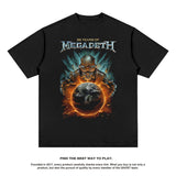 Mens Vintage Rock Band T-Shirt Short Sleeve T-Shirt Crew Neck Rock