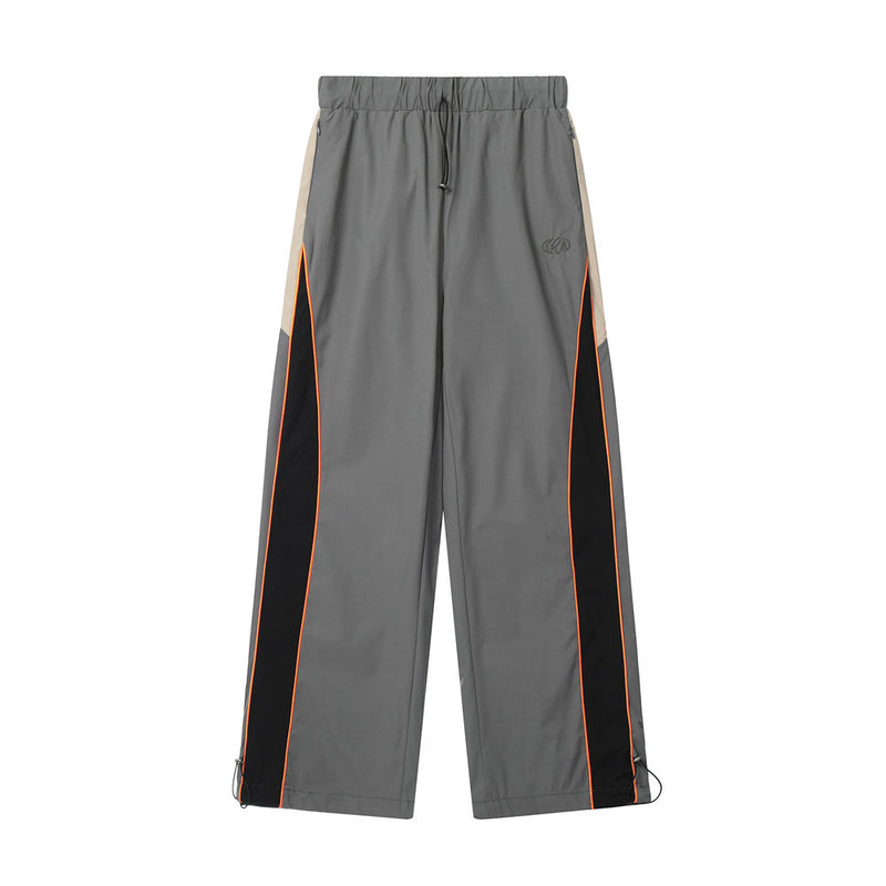Men Sweatpants Sports Casual Pants Loose Wide-Leg Straight Pants Drawstring Ankle-Tied